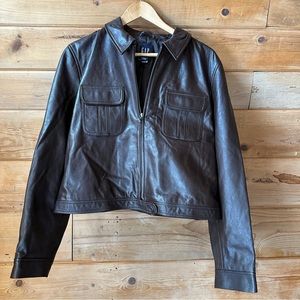 Vintage Gap Cropped Leather Jacket